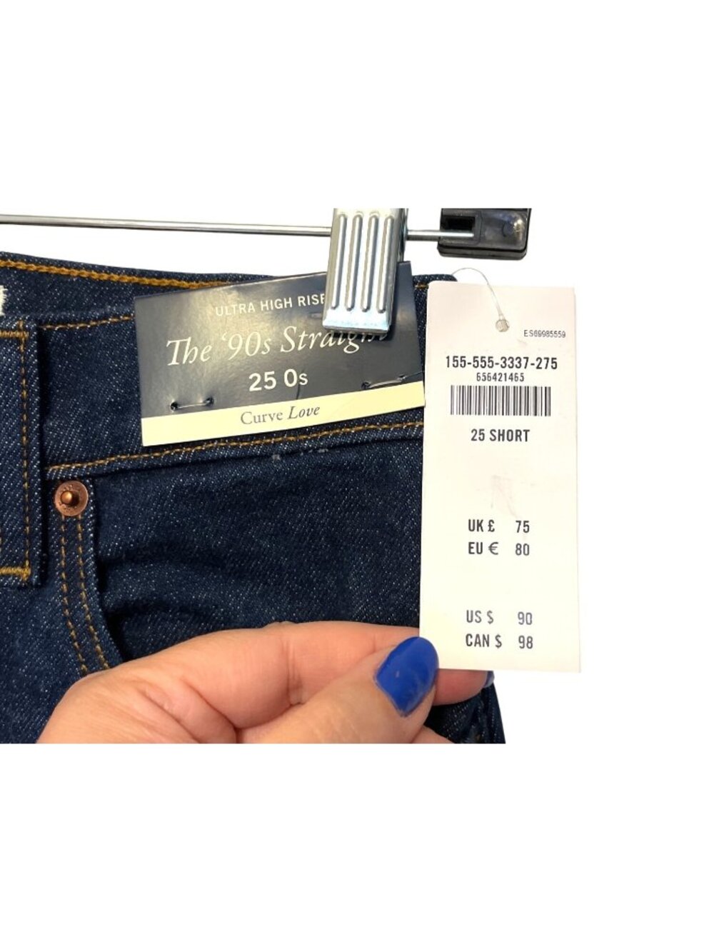 Abercrombie & Fitch Curve Love The 90s Straight Ultra High Rise Jeans Size 0 - Picture 3 of 6